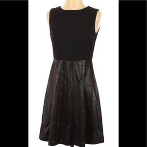 Patricia Luca Black Sleeveless Croc Faux Dress